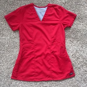 XS Grey’s Anatomy Scarlett Red Scrub Top